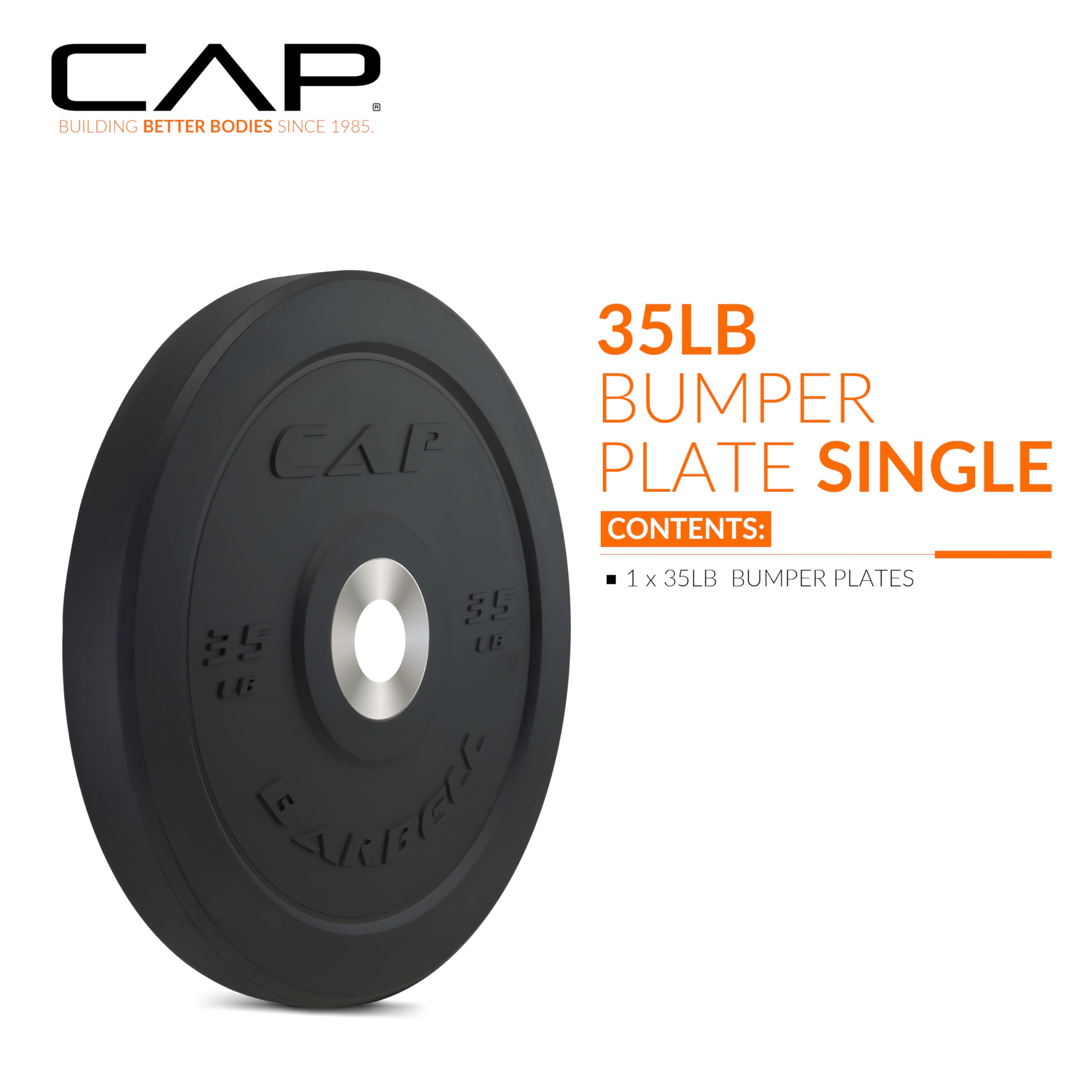 Cap Barbell Best Olympic Bumper Plate, Black, 35 Lb Single