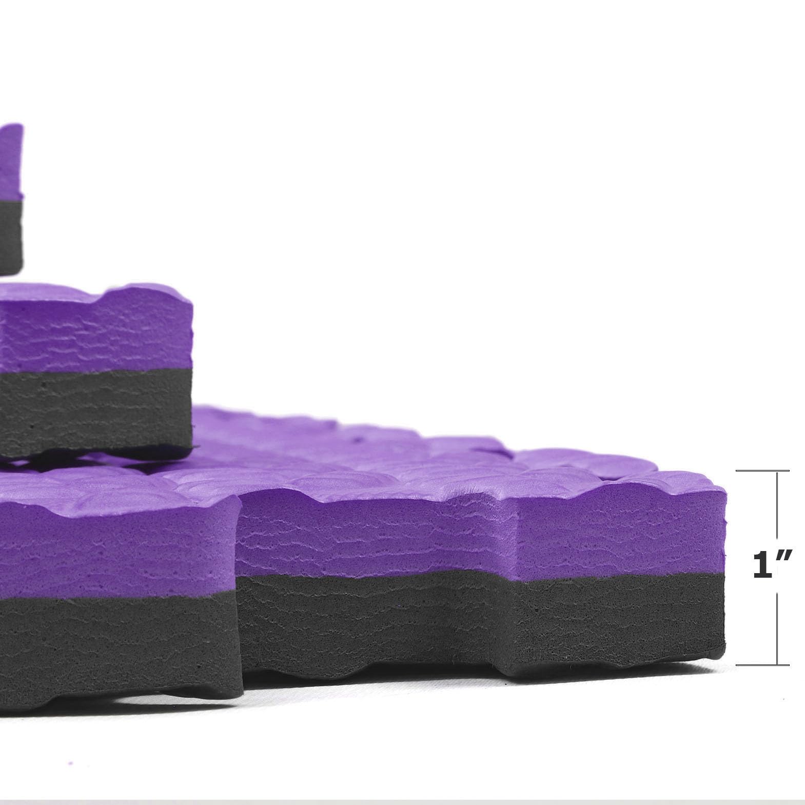Xspec 1 Extra Thick 48 Sq Ft Reversible Eva Gym Foam Floor Mat Tiles (24 X 24), Steel Pattern, 12 Pcs, Blackpurple