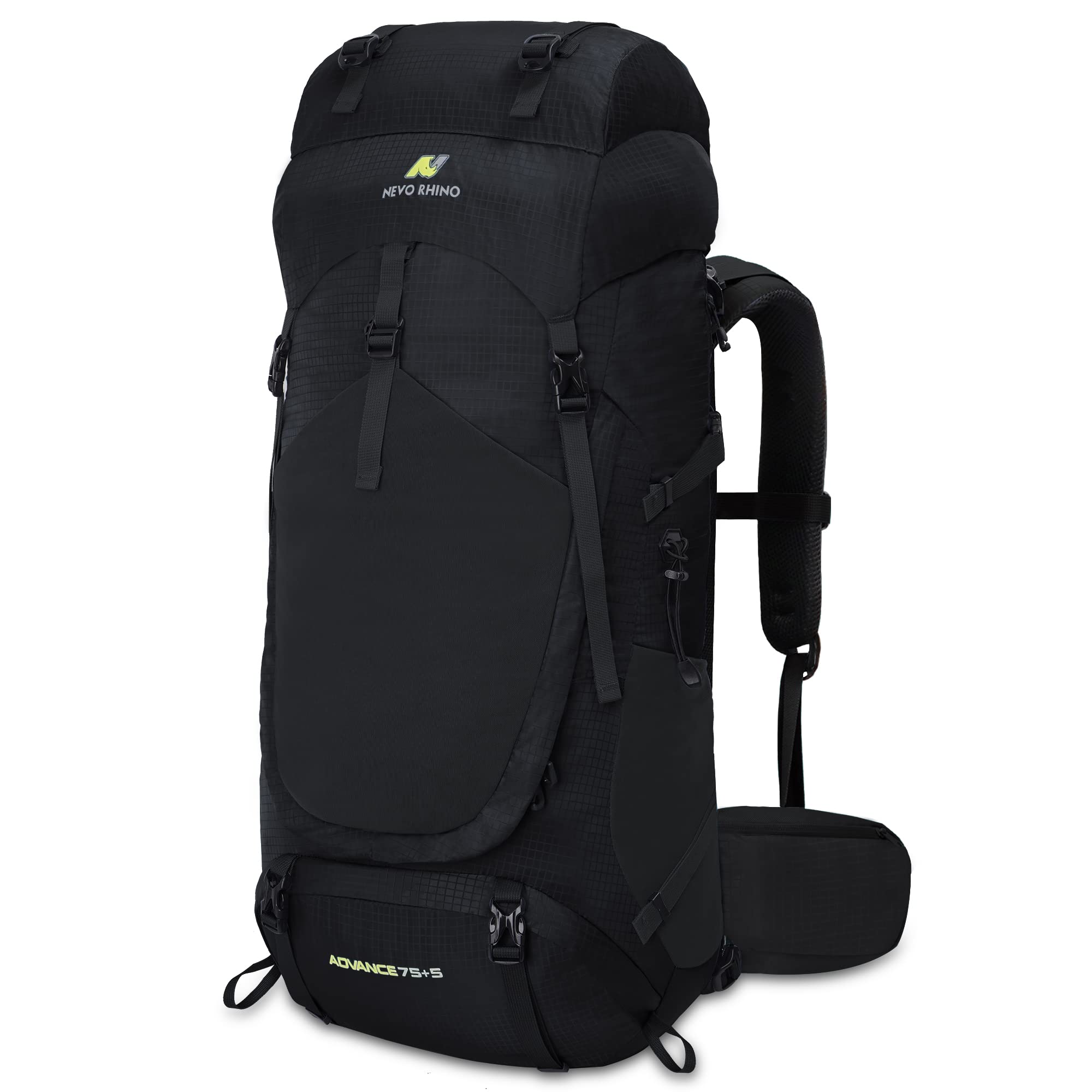 N Nevo Rhino Internal Frame Hiking Backpack 50/60/65/70/80L, Mountain Climbing Camping Backpack Daypack Waterproof Rain Cover