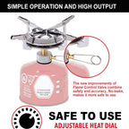 Randder Propane Stove Portable Isobutane Camping Stove With Gas Adapter - 10,000 Btu Single Burner Backpacking Camp Stove For Hi