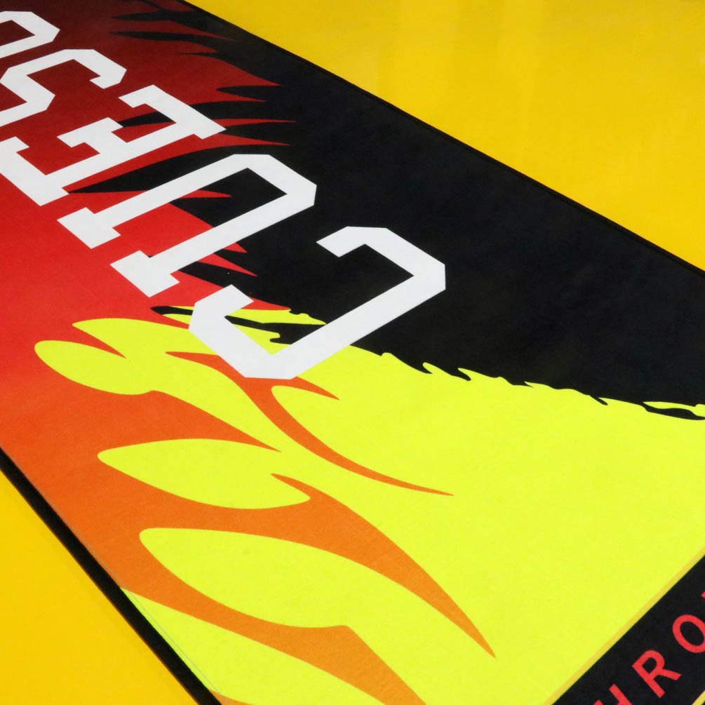 Cuesoul Heavy Duty Darts Mat Includes Both Official Soft & Steel Tip Throwline Yellow Fire