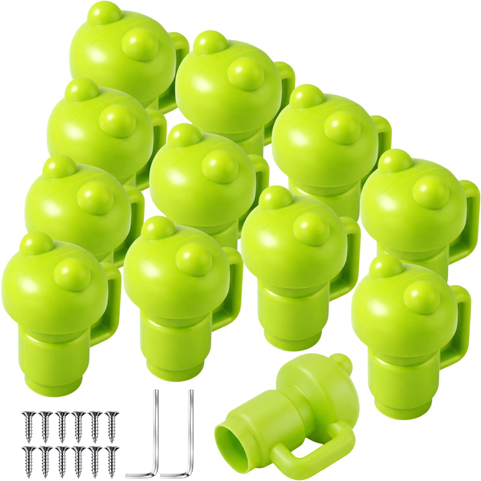 Geelin 12 Pcs Trampoline Pole Caps Replacement 1.26 Incn, Enclosure Trampoline Pole End Caps for Net Hook Safety Accessories(Gre