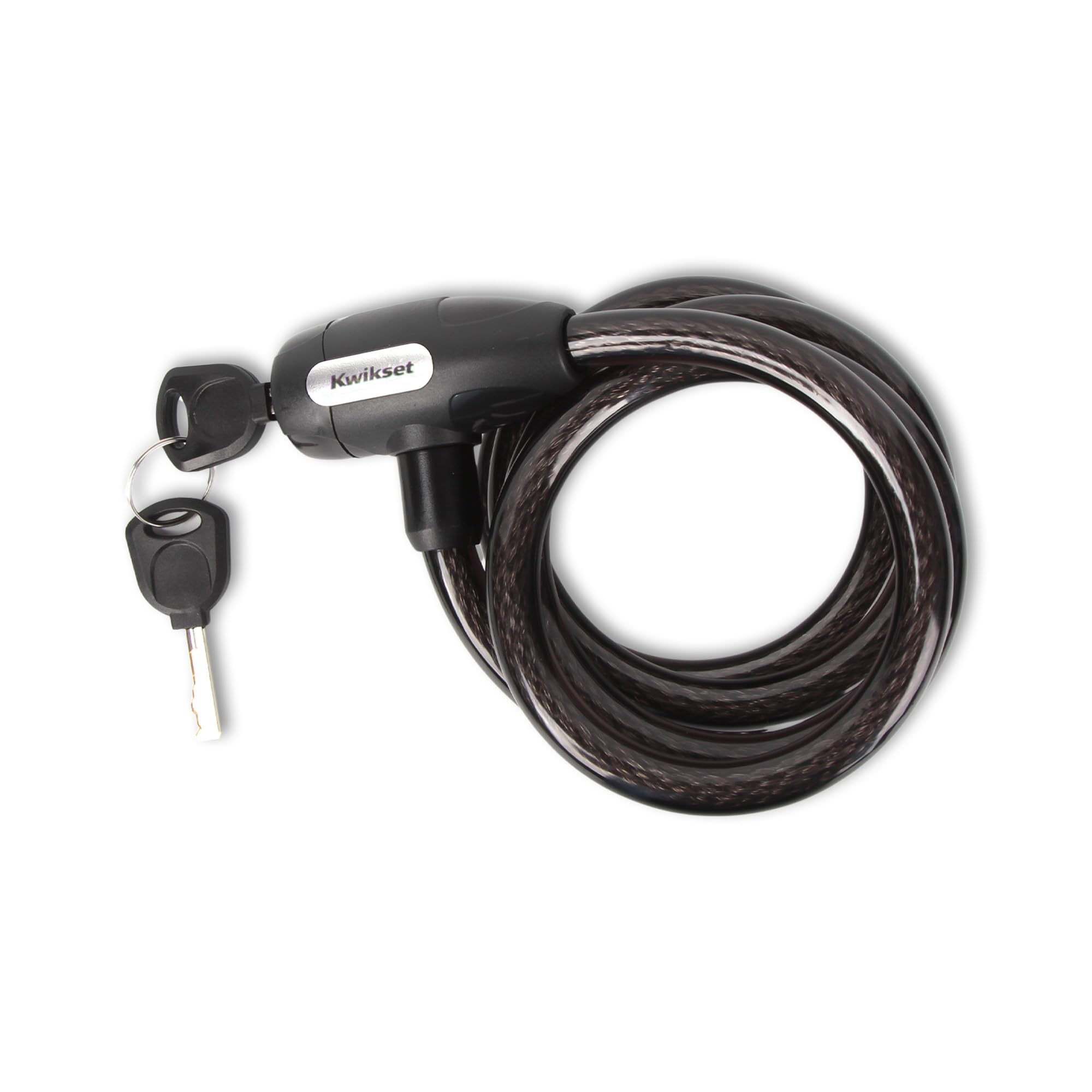 Kwikset 5 ft Keyed Bicycle Cable Lock, 1/2 in Diameter, Bike and Outdoor Security, 1 Pack, Black