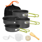 Gutsdoor Camping Cookware Set Camping Gear Campfire Utensils Non-Stick Cooking Equipment Lightweight Stackable Pot Pan Bowls Wit