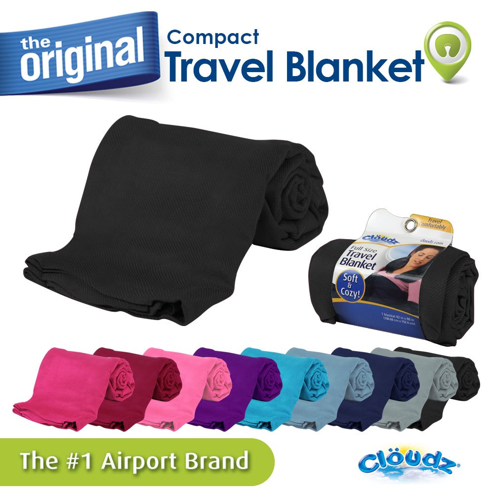 Cloudz Cozy Compact Airplane Travel Blanket For Your Flight, Car, Camping, Home Or Comforting Warmth Anywhere! - Burgundy