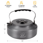 Bulin Camping Kettle, 1.6L Large Portable Stovetop Tea Kettle Fast Heating Boiling Hot Water For Open Fire Lightweight Coffee Po
