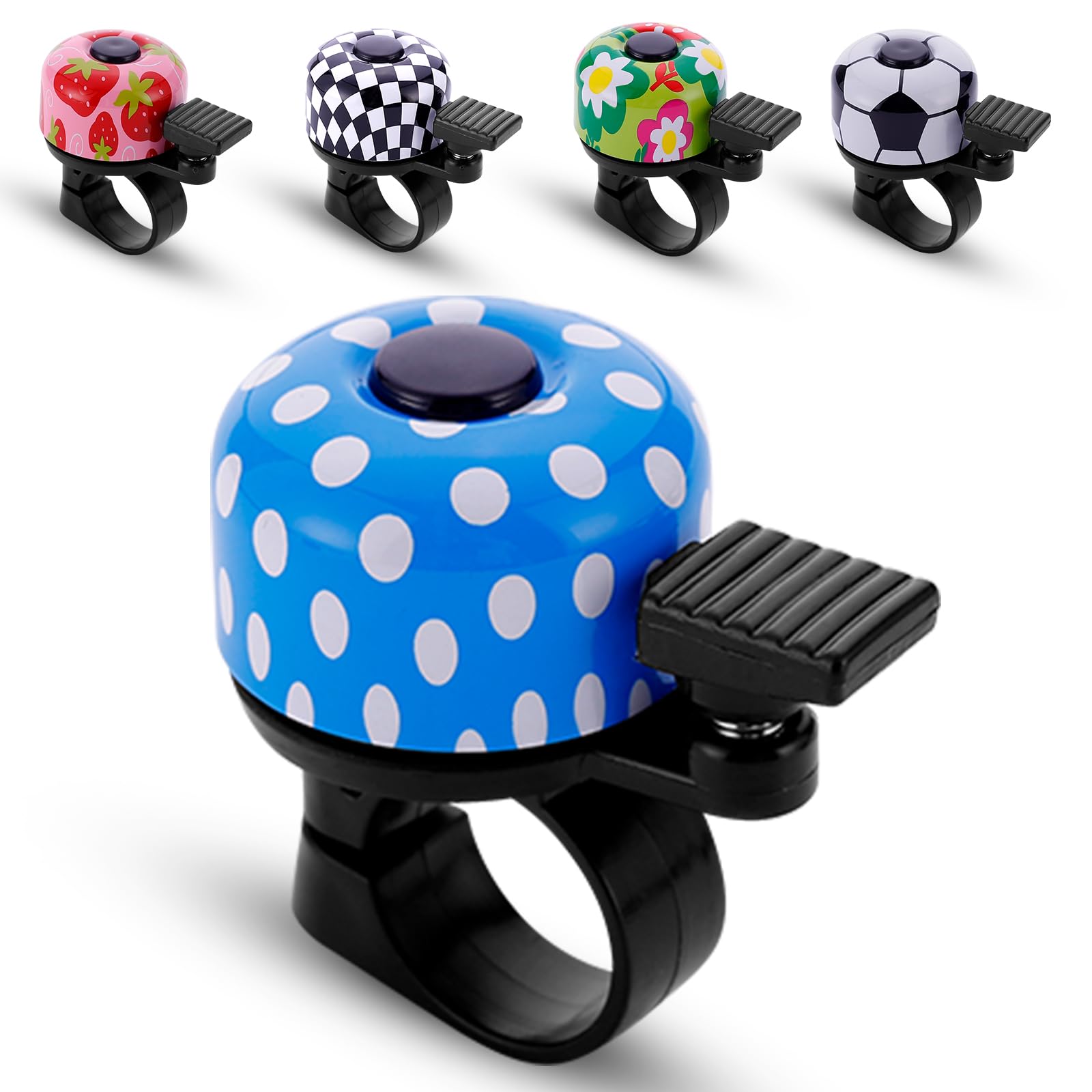 Paliston Bike Bell Bicycle Bell Crisp Sound for Adults Kids Boys Girls Blue White Point