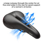 Terry Butterfly Cromoly Bike Saddle - Bicycle Seat For Women - Flexible & Comfortable - Dura-Tek Cover - Black,