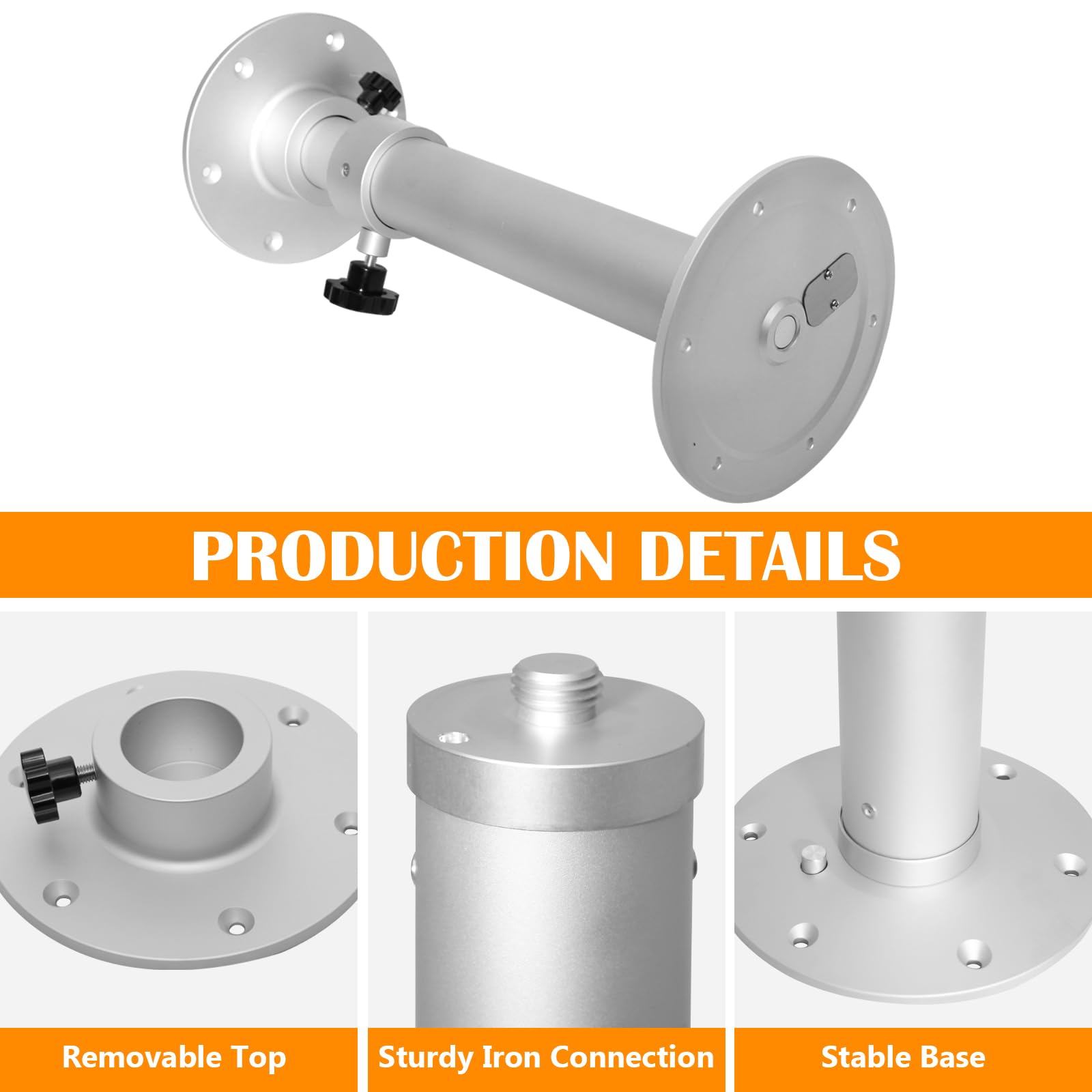 Hwhongrv Adjustable Pedestal Marine Caravan Motorhome Table Pedestal Stand Base 17.7-27 Inch Height Range For Rv Marine Boat