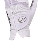 Gh Womens Leather Golf Gloves One Pair - Plain Both Hands (White, 22 (Xl))