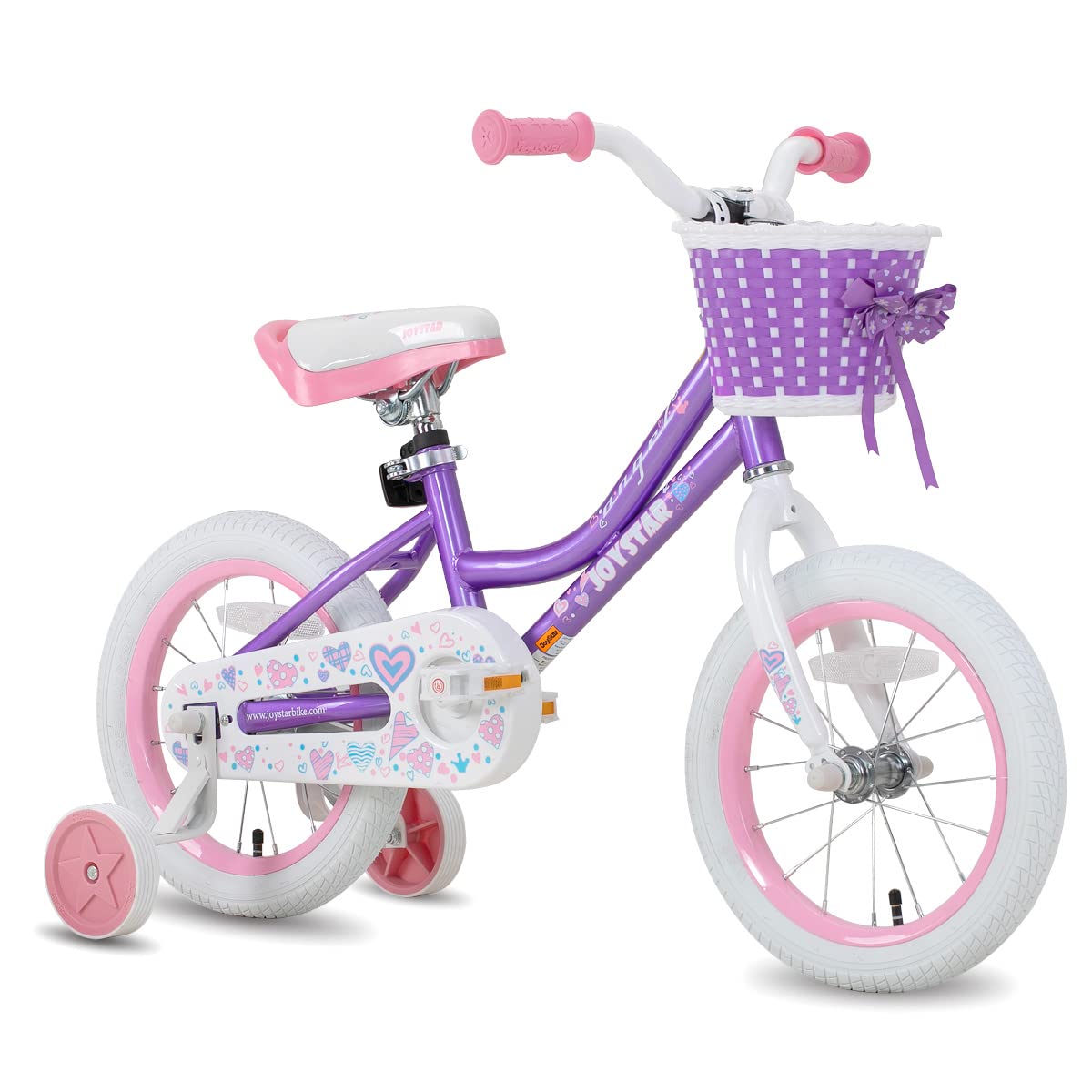 Joystar 14 Inch Girls Bikes Toddler Bike For 3 4 5 Years Old Girl 14'' Kids Bikes For Ages 3-5 Yr With Training Wheels And Baske