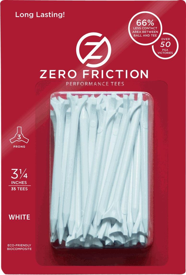 Zero Friction 3 1/4'' Tees 35 Count - White