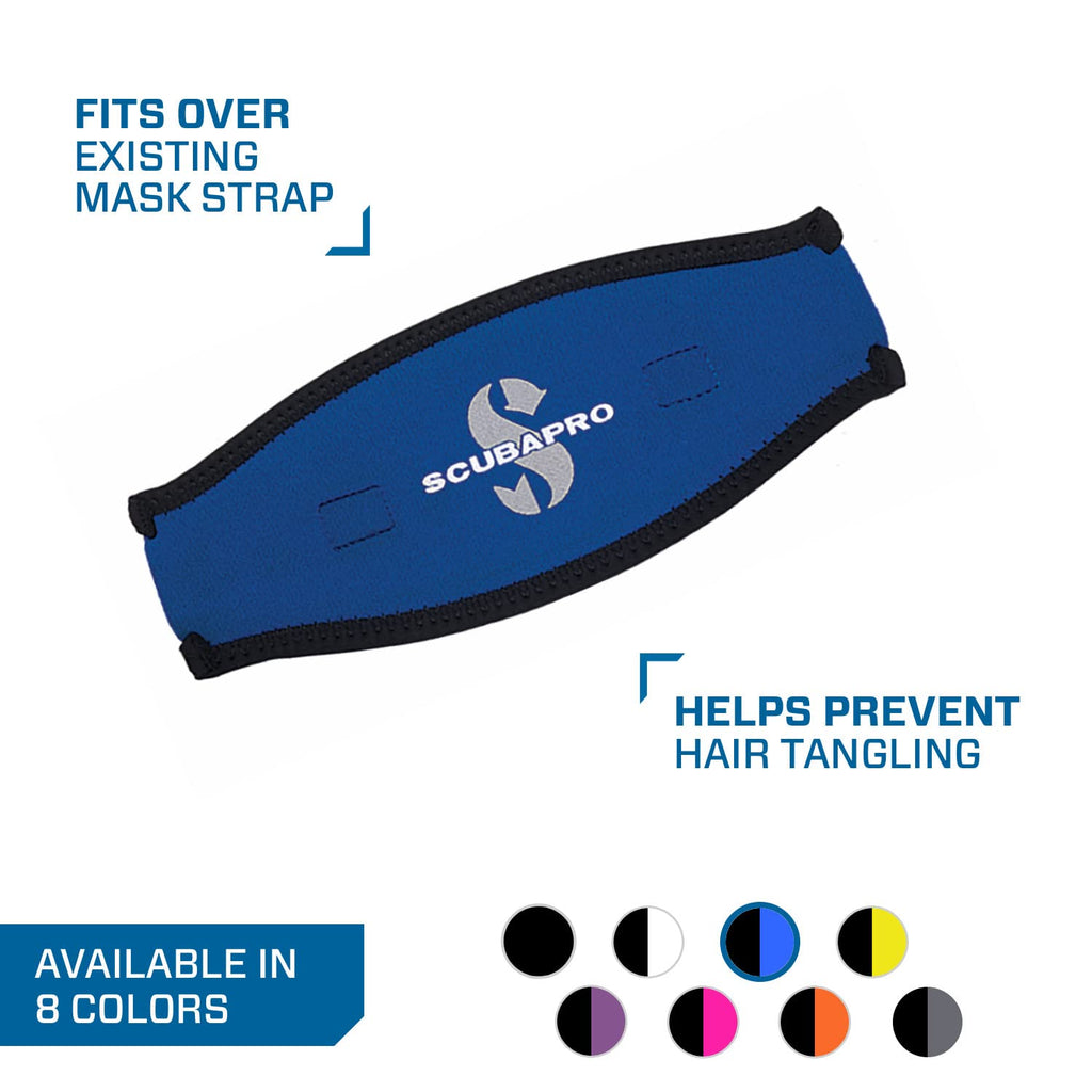 Scubapro 24.700.070 Neoprene Mask Strap Cover, Black/Blue