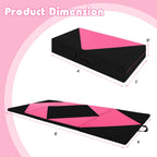Goplus Folding Gymnastics Mat, 8 X 4 X 2'' Tumbling Mat With Hook And Loop Fasteners, Pu Leather, Carrying Handles For Home Gym