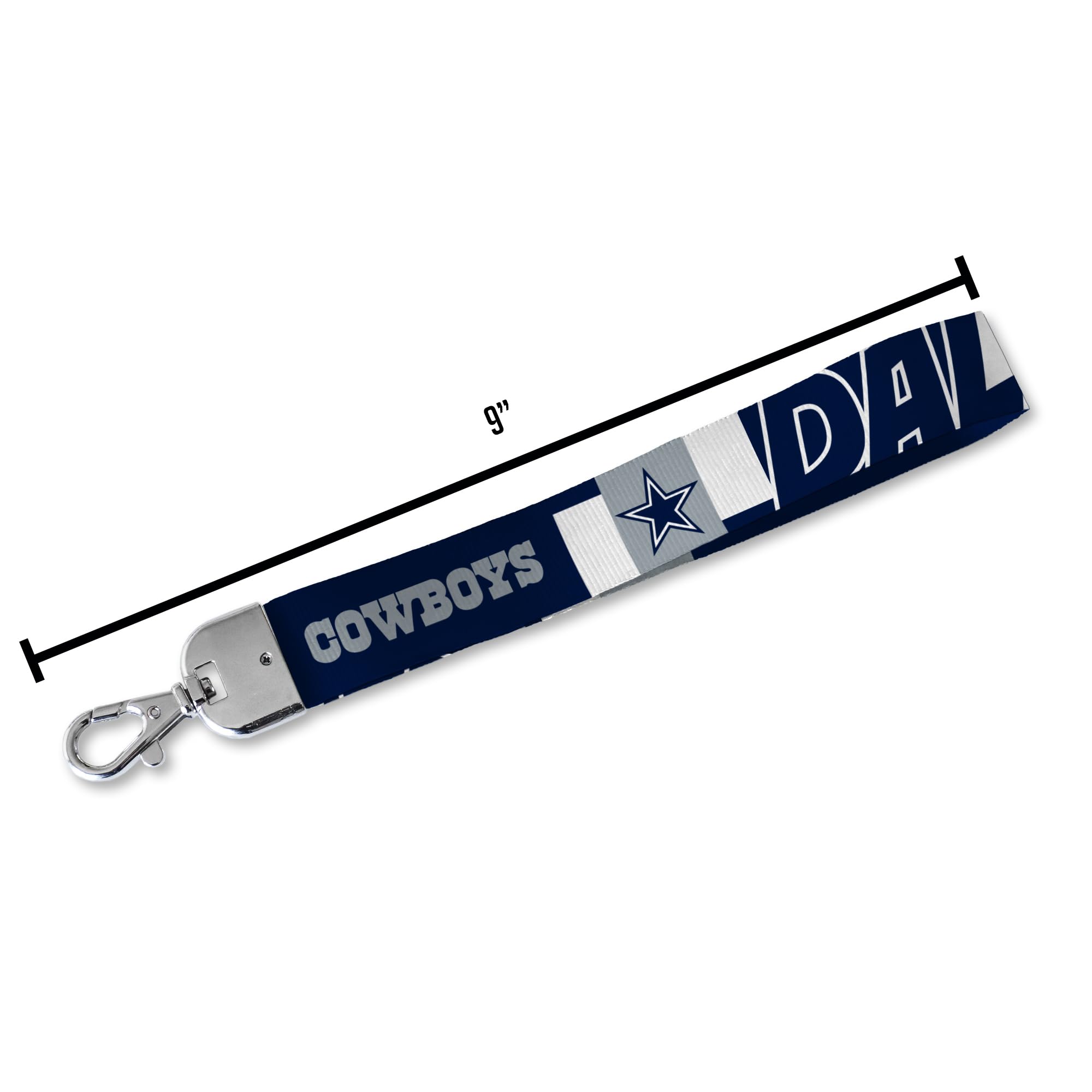 Rico Industries Nfl Football Dallas Cowboys Wrist Lanyard Key Chain, Cute Wristlet Strap Keychain Holder For Women Men Car Keys