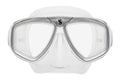 SCUBAPRO Zoom Scuba Mask with Ultra Clear Dual Lens and Lens-Change System for Optical Lenses for Diving, Clear/White/Silver