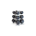 CAP 100 lb Dumbbell Set with Rack, Rubber Coated Hex Free Weight Set, Compact Vertical Storage, for Strength Training, Comfort G