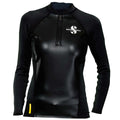 SCUBAPRO Womens Hybrid Thermal Diving Top, Long-Sleeve, Medium, Black
