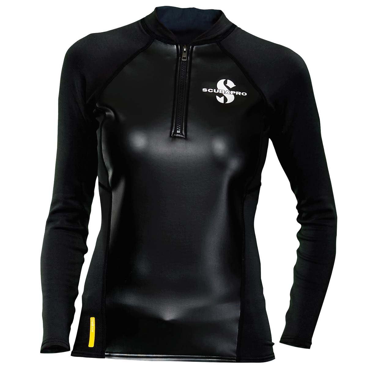 SCUBAPRO Womens Hybrid Thermal Diving Top, Long-Sleeve, Medium, Black