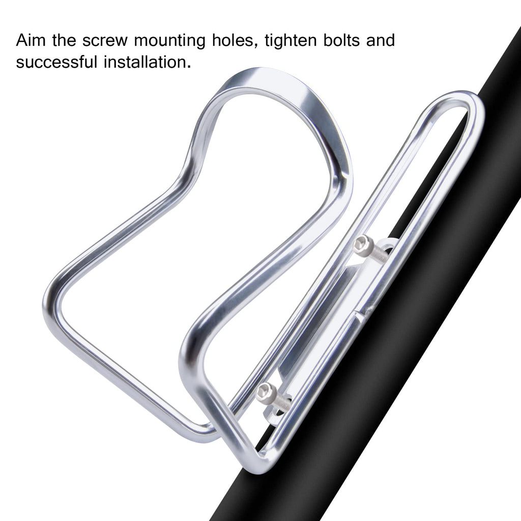 Fivebox Lightweight Aluminum Alloy Bicycle Water Bottle Cage Holder For Outdoor Activities (Silver)