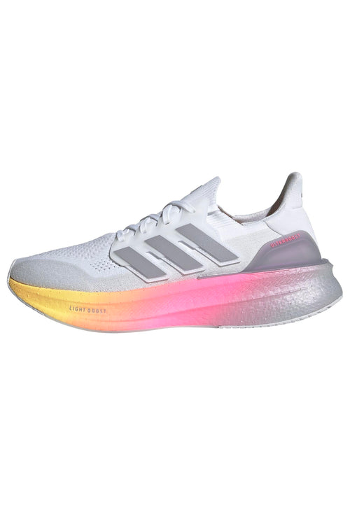 Adidas Mens Ultraboost 5, White/Glory Grey/Lucid Pink, 10