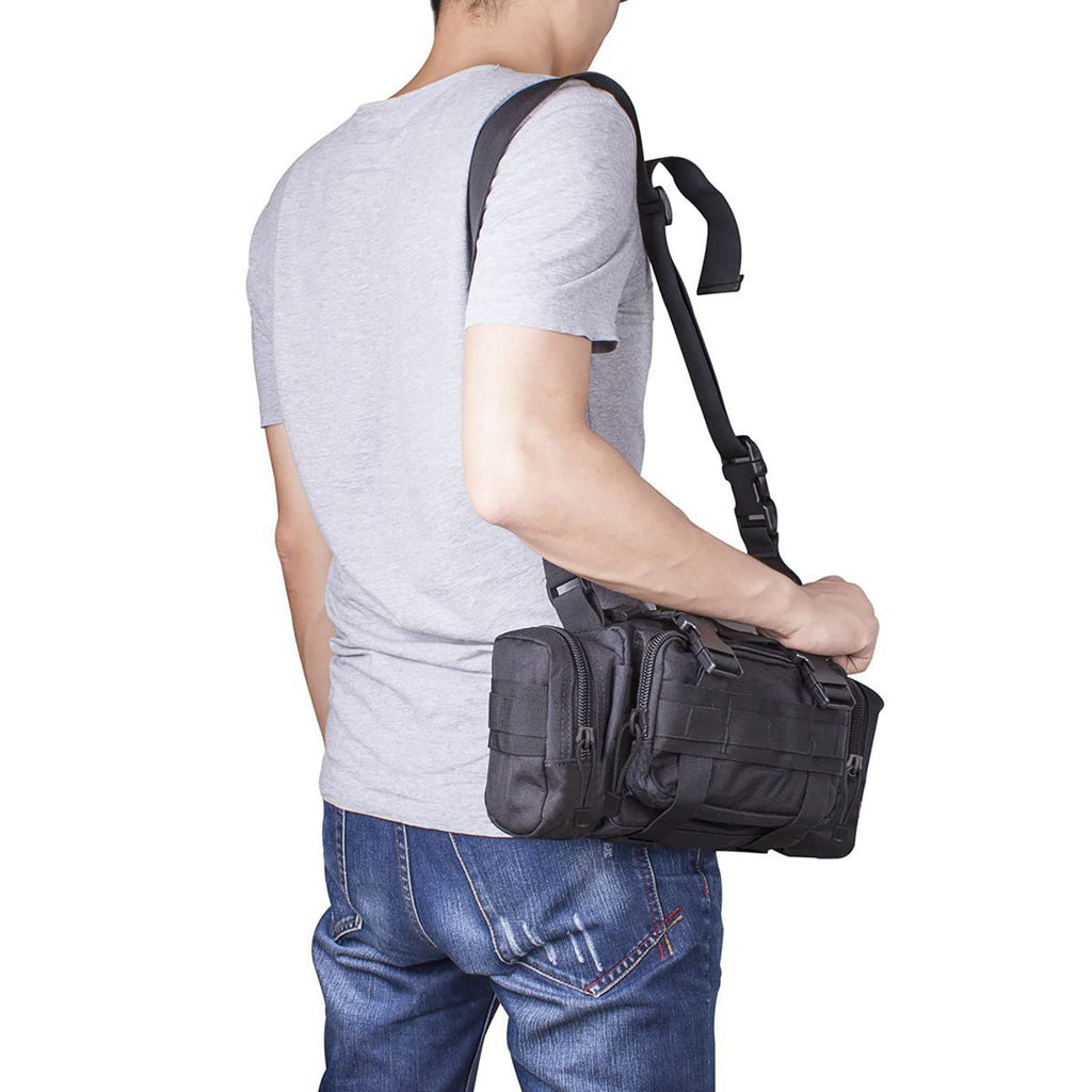 G4Free Deployment Bag Versatile Tactical Waist Pack,Hand Carry Camping Military Style Rucksack(Black)