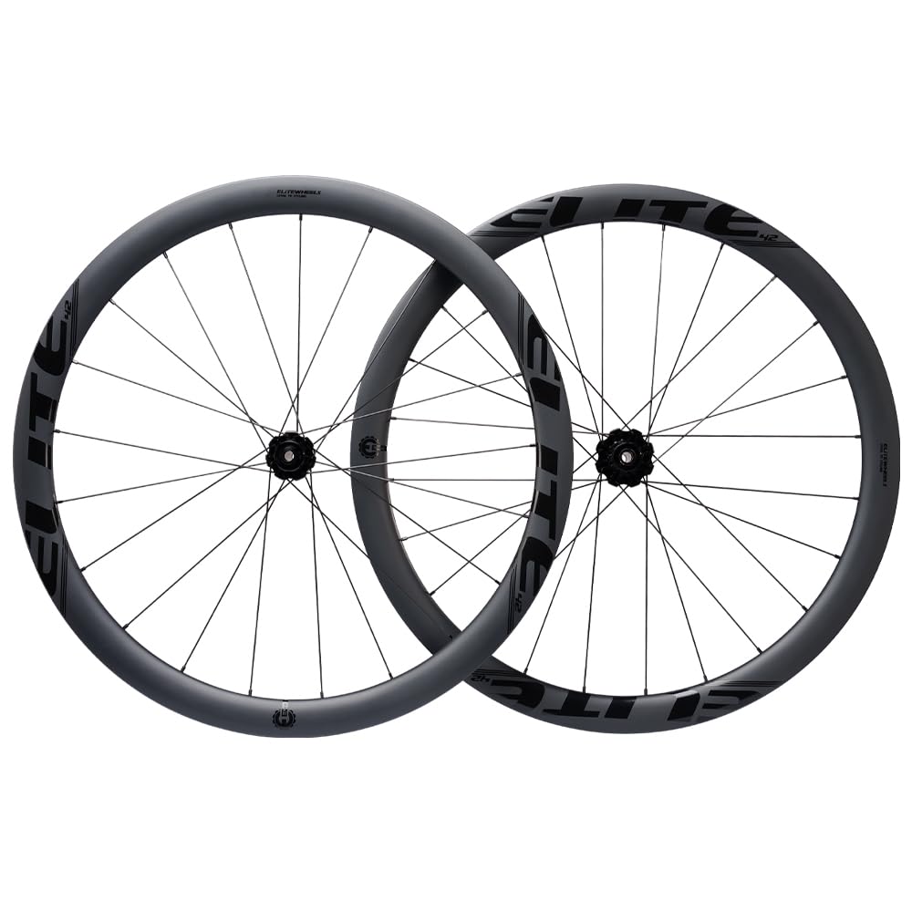 ELITEWHEELS Aero+ Road Wheels with Wing 20 Spokes Ratchet System 50T Ceramic Bearing Hub 23mm Inner Width Carbon Wheelset-42mm D