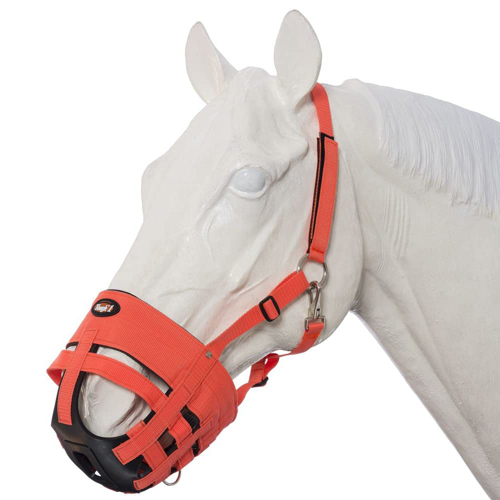 Tough 1 Easy Breathe Grazing Muzzle Horse Orange