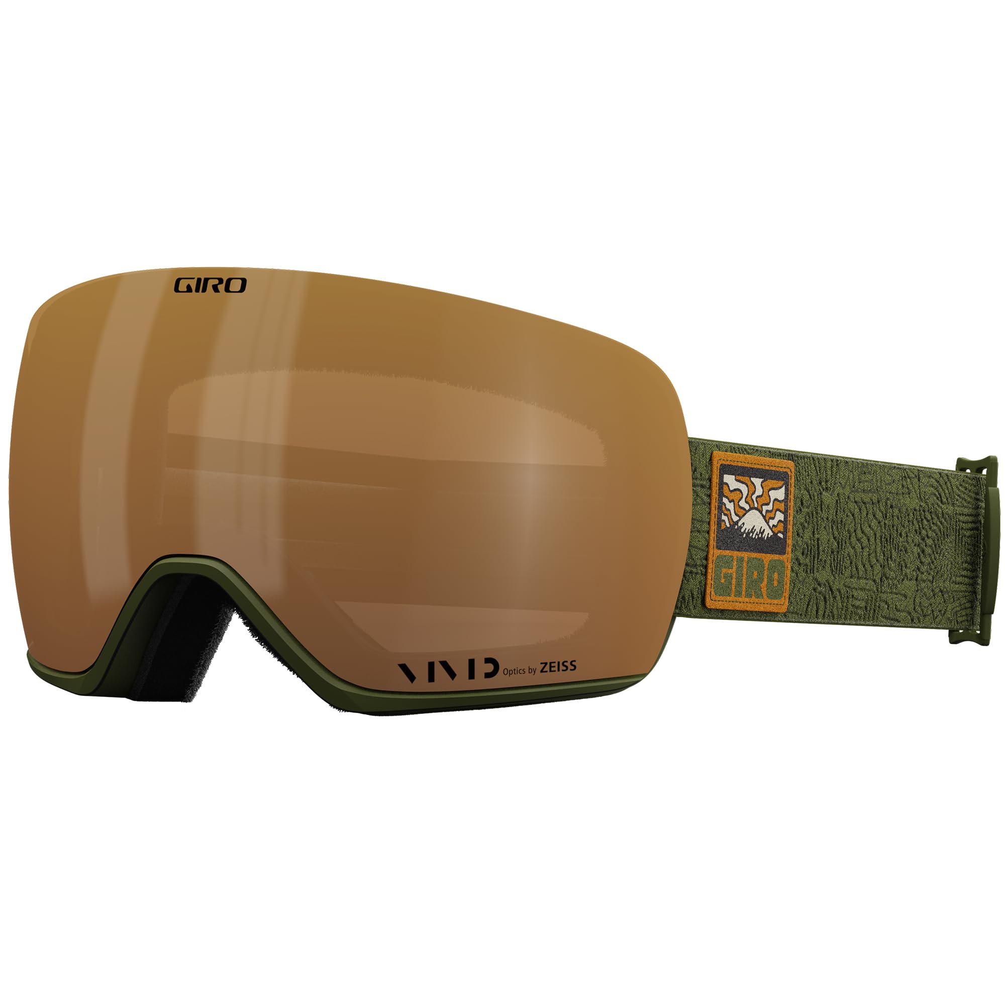 Giro Article II Ski Goggles - Snowboard Goggles for Men & Women - Trail Green Adventure Grid Strap w/VIVID Copper/VIVID Infrared