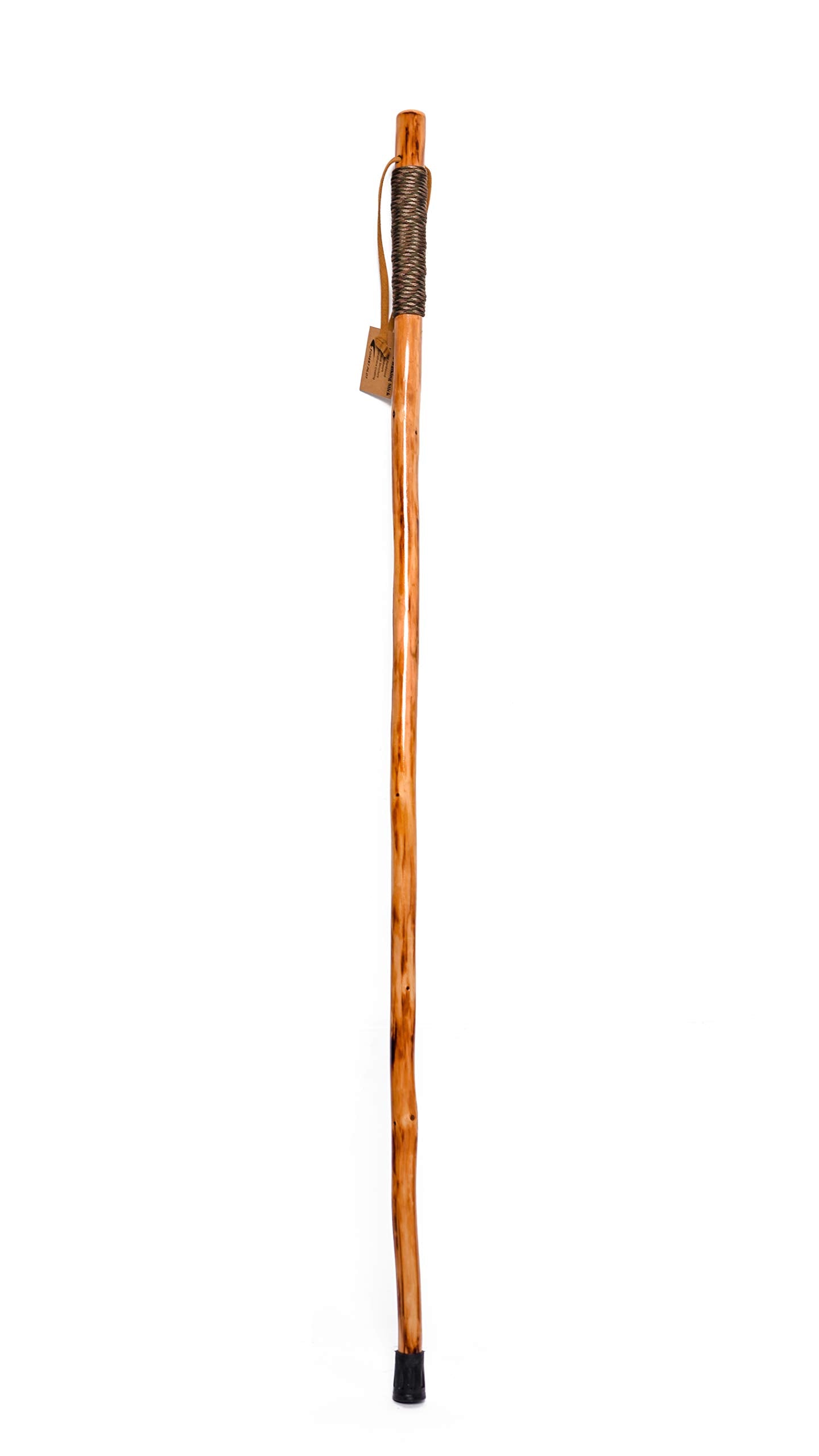 Forest Pilot Pure Fir Wood Concise Style Walking Stick For Hiking With Parachute Cord Warpped (Nature Color, 48 Inches, 1 Piece)