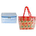 Heart Home Check Design Laminated PVC Jewelry Organiser Jewelry Storage Bags for Necklace, + Laminated Embroidery Hand Bag, Tote