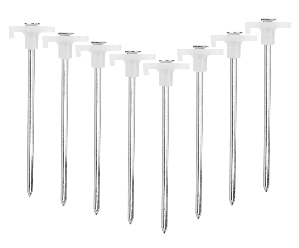 Tent Stakes, Galvanized Steel Pop Up Tent Stakes Pegs With Fluorescent Stopper For Pitching Camping Tents Canopy (White)