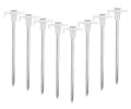 Tent Stakes, Galvanized Steel Pop Up Tent Stakes Pegs With Fluorescent Stopper For Pitching Camping Tents Canopy (White)