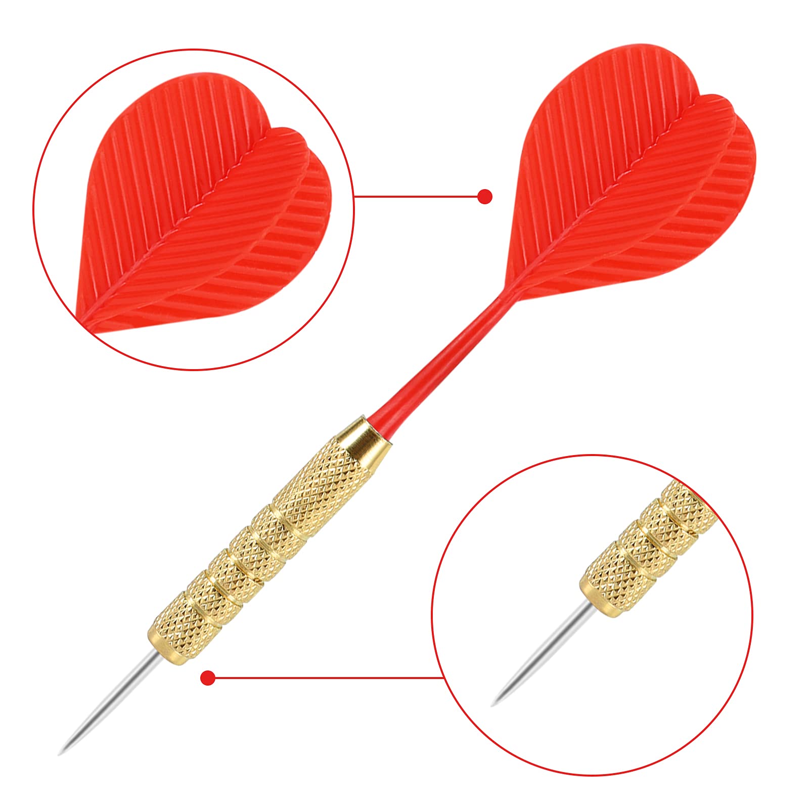 Accmor 18 Pack Steel Tip Darts, 18 Grams Metal Tip Dart Set, Darts Metal Tip Set, Metal Darts For Dartboard