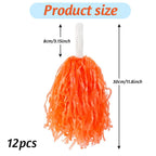 Faxco 12Pack Plastic Pom Poms Cheerleading Pom Poms Sports Dance Cheer Plastic Pom Pom For Rooters,Cheering Squard,Cheering Team
