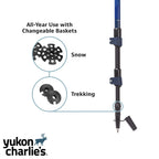 Yukon Charlies Advanced Trekking Poles, Fast Lock Adjustment System, Trekking And Snow Baskets Included