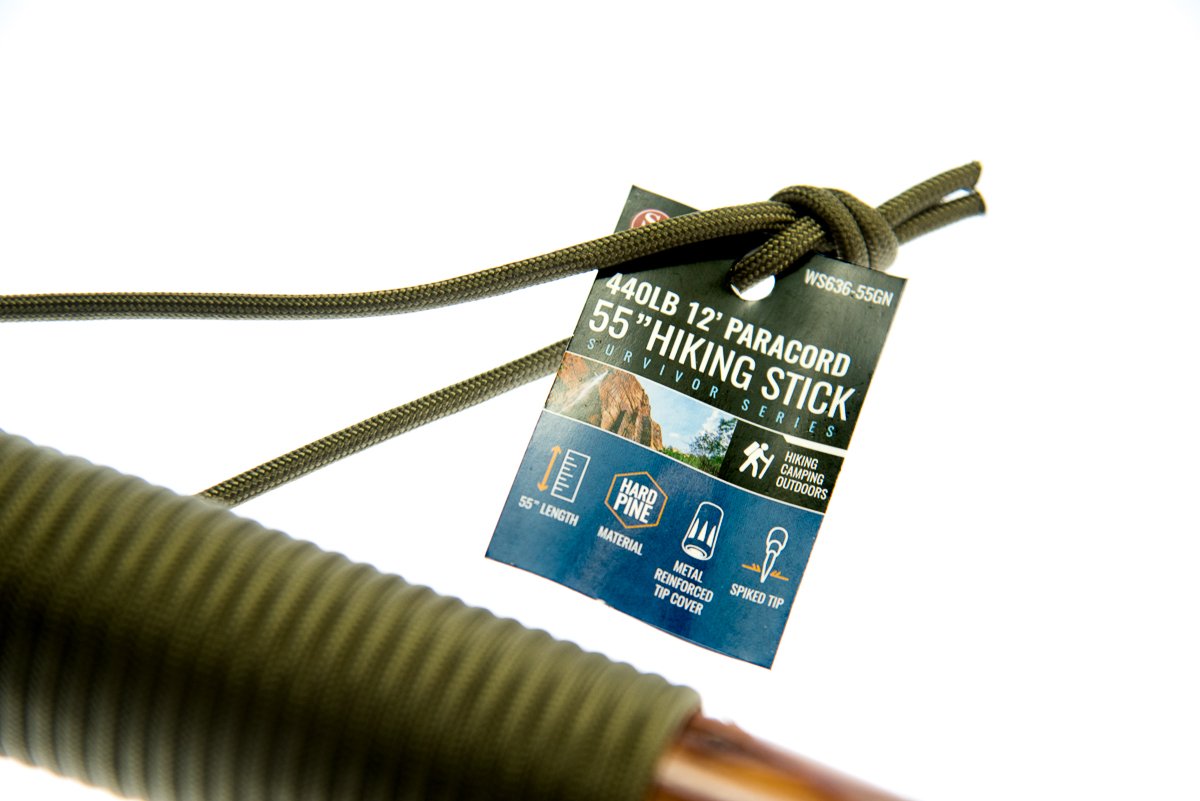 Se Survivor Series Green 12 Paracord Walking/Hiking Stick With 440 Lb Pull Capacity, 55'' - Ws636-55Gn