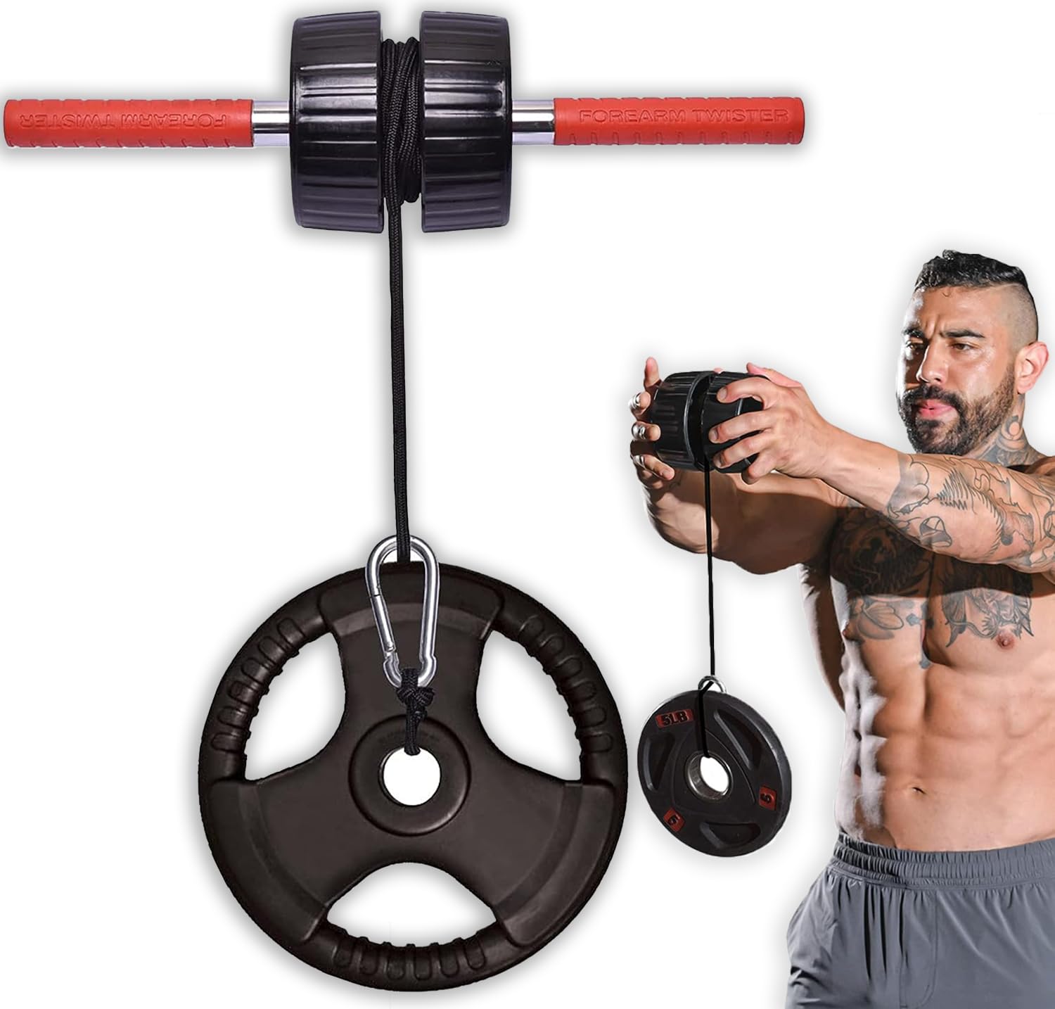 Dmoose Forearm Strength Trainer - Hand, Wrist, And Forearm Trainer - Durable Pvc Anti-Slip Grip Handles And Quick Locking Mechan
