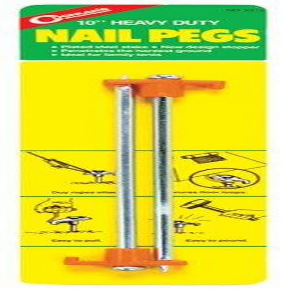 Coghlans Nail Tent Pegs, 10-Inch, 2-Pack