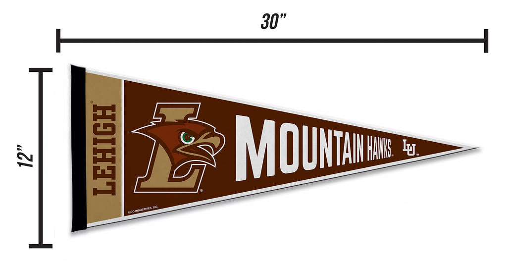 Rico Industries Ncaa Lehigh Mountain Hawks Exclusive 12'' X 30'' Felt Wall D  Cor Pennant - Great For Home/Bed Room/Man Cave D
