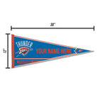 Rico Industries Nba Basketball Oklahoma City Thunder Personalized - Custom 12'' X 30'' Soft Felt Pennant - Ez To Hang