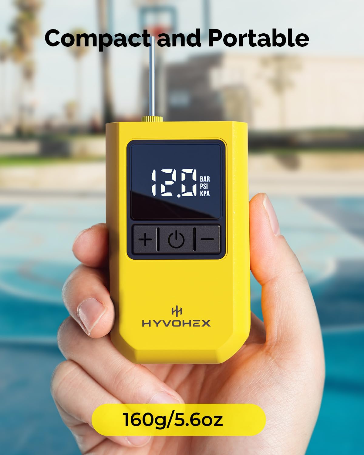 Ball Pump for Sports Balls, HYVOHEX Portable Electric Basketball Pump Ultra Fast Inflation, with Digital LED Display Air Pump fo