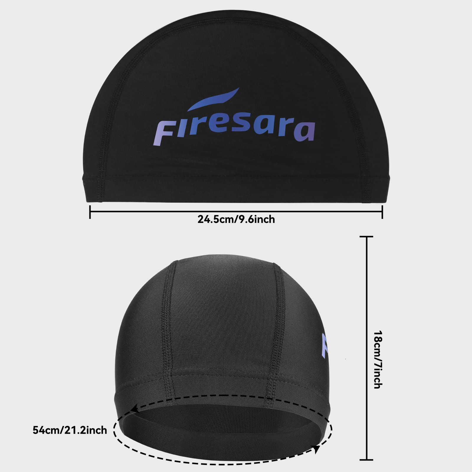 Firesara Upgrate Fabric Swim Cap Fit For Long Short Hair, Comfortable High Elasticity Swimming Hat Lightweight Bathing Cap For W