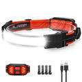 LED Headlamp Flashlight, 1000lumens 230 Broadbeam Headlight, USB Rechargeable Head Lamp with Red Taillight, Lightweight Waterpro