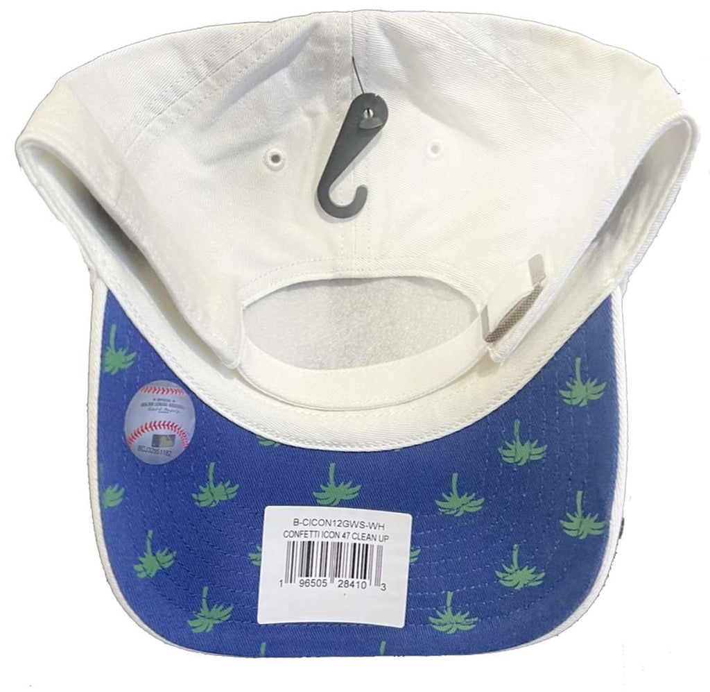 Los Angeles Dodgers White Confetti Buckle Strap Hat, Adjustable Fit
