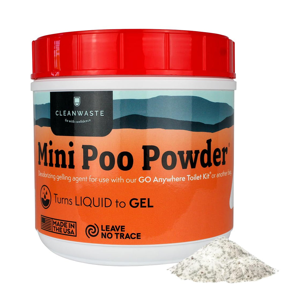 Cleanwaste Portable Mini Poo Powder Deodorizing Waste Treatment - 55 Scoops - Pee And Poop Gelling Powder For Camping, Travel, E