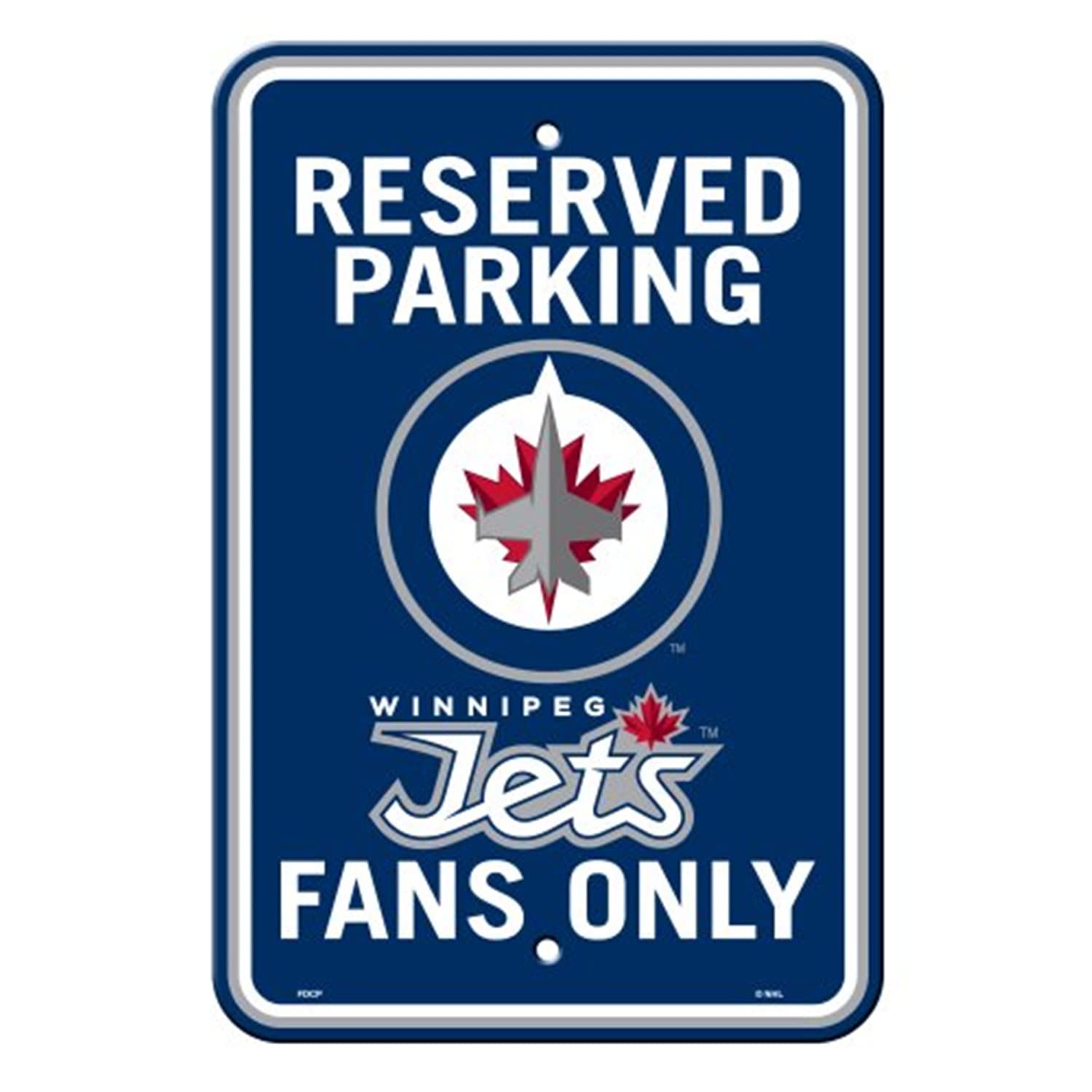 Fremont Die NHL Winnipeg Jets Team Sign, 12 x 18, Reserved Parking Sign