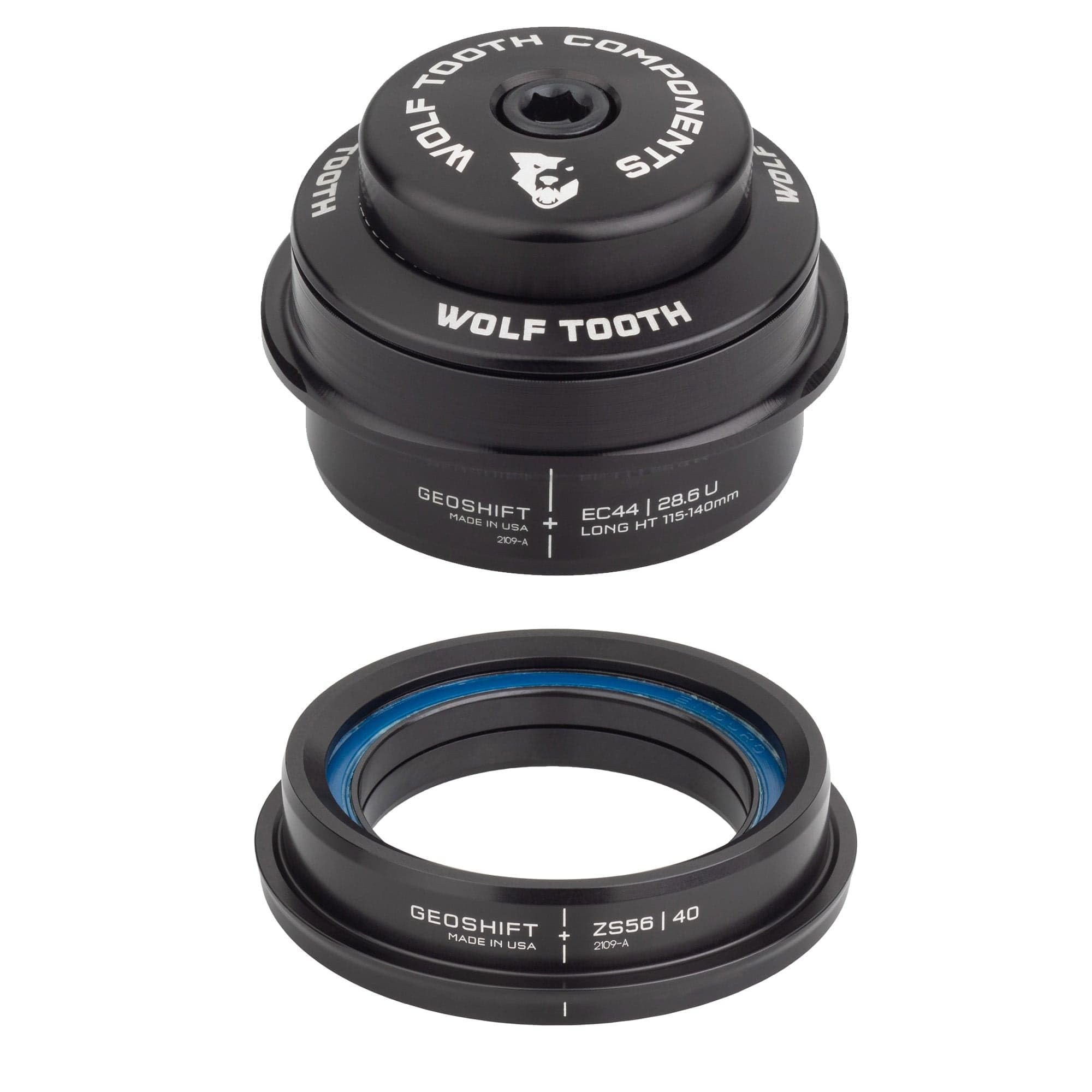 Wolf Tooth EC44 Upper ZS56 Lower GeoShift 2 Degree Performance Angle Headset Short