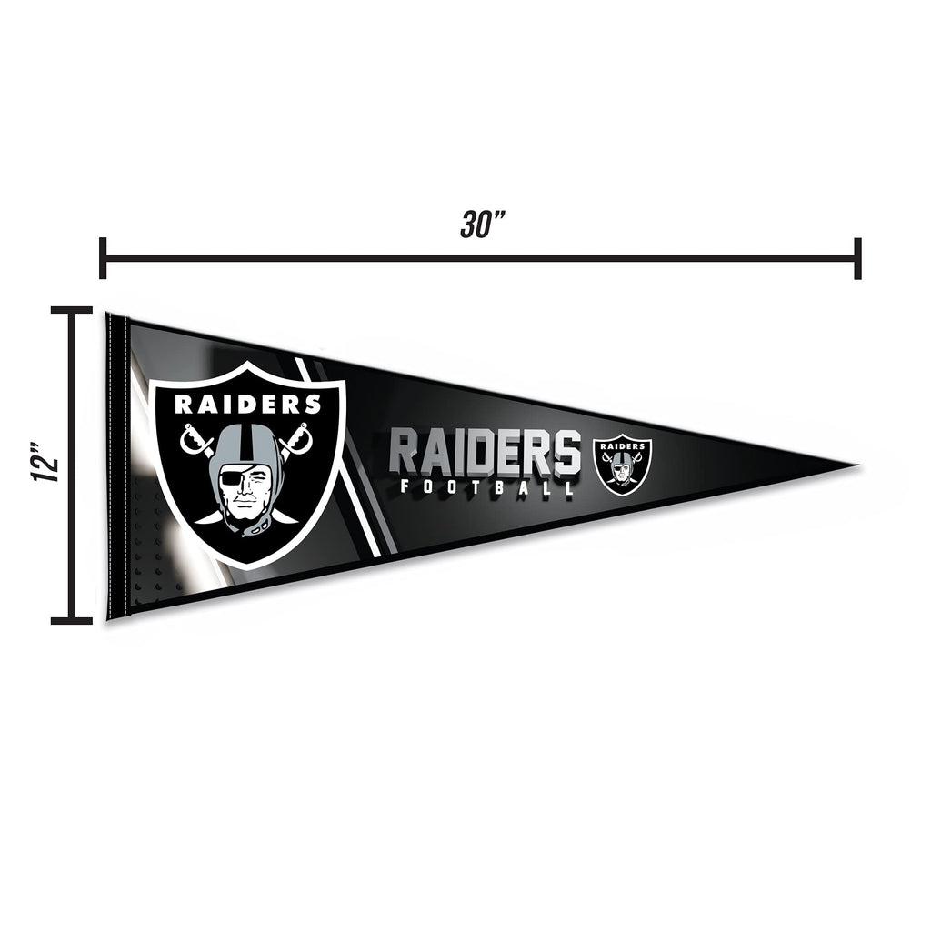 Rico Industries Nfl Football Las Vegas Raiders Primary 12'' X 30'' Felt Wall D  Cor Pennant - Great For Home/Bed Room/Man Cave D