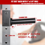 Syl Fitness Olympic Weight Plates Holder Power Rack Attachment Weights Storage Rack, Fit 3X3'' Rack (5/8'' & 1'' Hole)